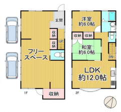 大津市唐崎、中古一戸建ての間取り画像です