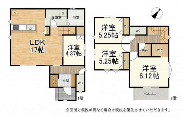 大津市下阪本、新築一戸建ての間取り画像です