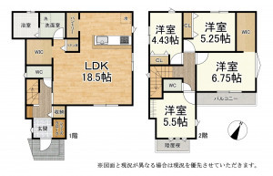 大津市下阪本、新築一戸建ての間取り画像です