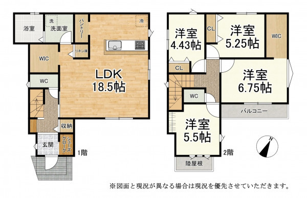 大津市下阪本、新築一戸建ての間取り画像です
