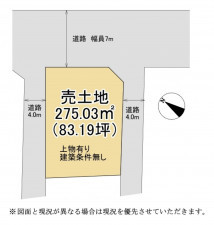 甲賀市水口町、土地の間取り画像です