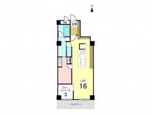 横須賀市日の出町、マンションの間取り画像です