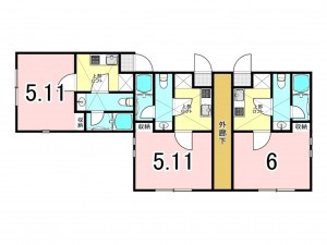 横須賀市富士見町、収益物件/アパートの間取り画像です