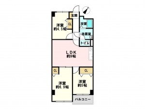 横須賀市日の出町、マンションの間取り画像です