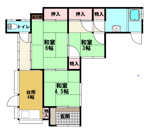 横須賀市不入斗町、中古一戸建ての間取り画像です