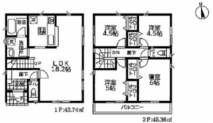 横須賀市根岸町、新築一戸建ての間取り画像です