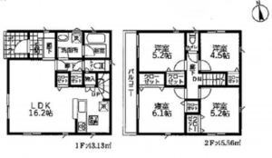 横須賀市根岸町、新築一戸建ての間取り画像です