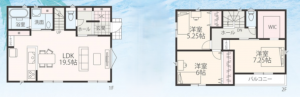 横須賀市根岸町、新築一戸建ての間取り画像です