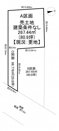 一宮市千秋町加茂、土地の間取り画像です