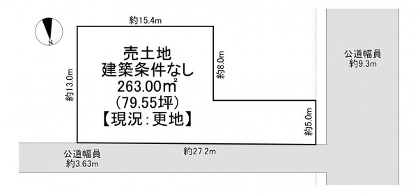 一宮市浅井町小日比野、土地の間取り画像です