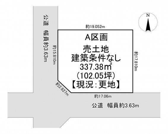 一宮市瀬部、土地の間取り画像です