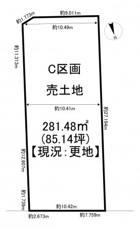 一宮市千秋町穂積塚本、土地の間取り画像です