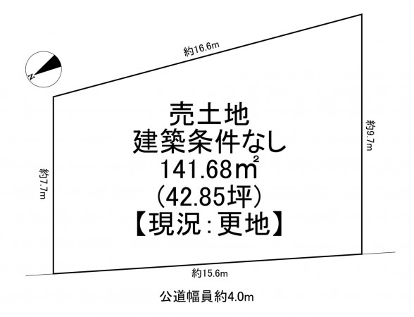 一宮市浅井町江森、土地の間取り画像です