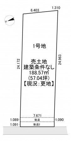 一宮市奥町、土地の間取り画像です