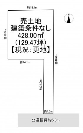 一宮市北方町北方、土地の間取り画像です