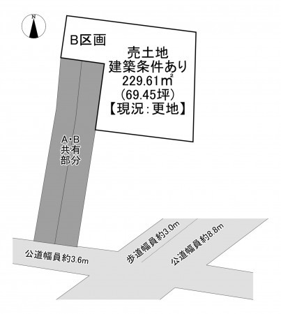 一宮市大毛、土地の間取り画像です