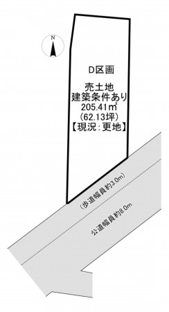 一宮市大毛、土地の間取り画像です