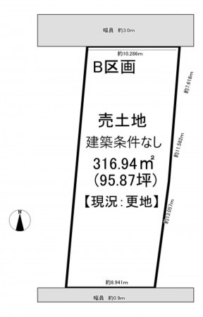 一宮市萩原町河田方、土地の間取り画像です