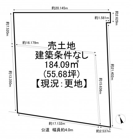 一宮市光明寺、土地の間取り画像です