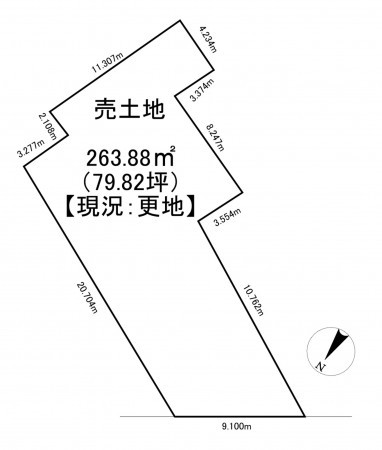 一宮市木曽川町玉ノ井、土地の間取り画像です