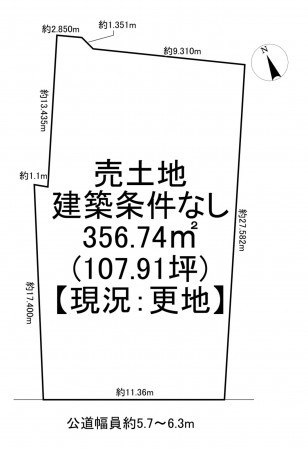 一宮市浅井町河田、土地の間取り画像です