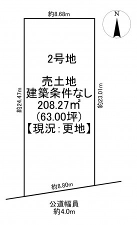 一宮市笹野、土地の間取り画像です
