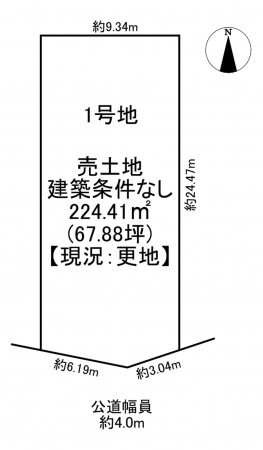 一宮市笹野、土地の間取り画像です