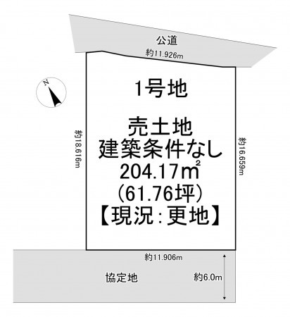一宮市西五城、土地の間取り画像です