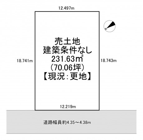 一宮市浅井町大野、土地の間取り画像です