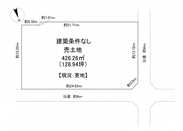 一宮市三ツ井、土地の間取り画像です