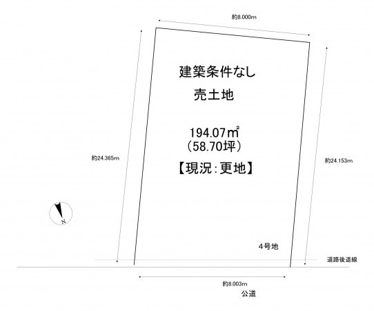 一宮市大和町馬引、土地の間取り画像です