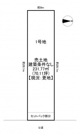 一宮市今伊勢町馬寄、土地の間取り画像です