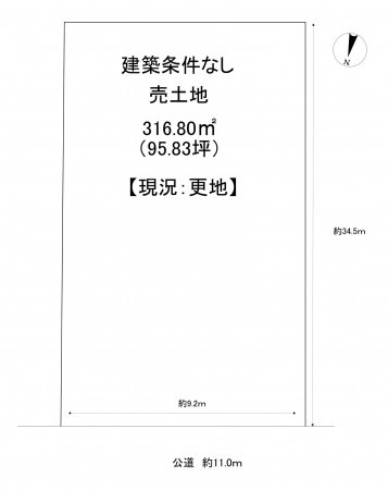 一宮市神山、土地の間取り画像です