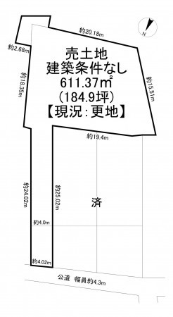 一宮市瀬部、土地の間取り画像です