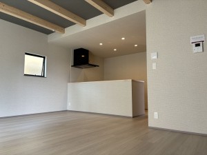 一宮市伝法寺、新築一戸建ての居間画像です