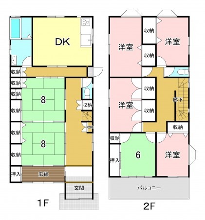 一宮市大和町毛受、中古一戸建ての間取り画像です