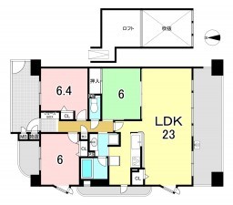 一宮市今伊勢町新神戸、マンションの間取り画像です