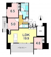 一宮市栄、マンションの間取り画像です