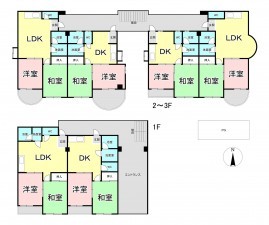 一宮市下川田町、収益物件/マンションの間取り画像です