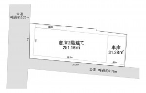 一宮市富塚、収益物件/倉庫の間取り画像です