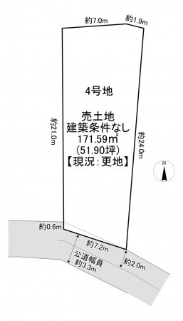 一宮市今伊勢町馬寄、土地の間取り画像です