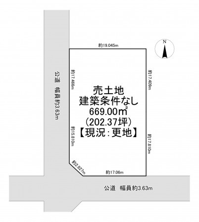 一宮市瀬部、土地の間取り画像です