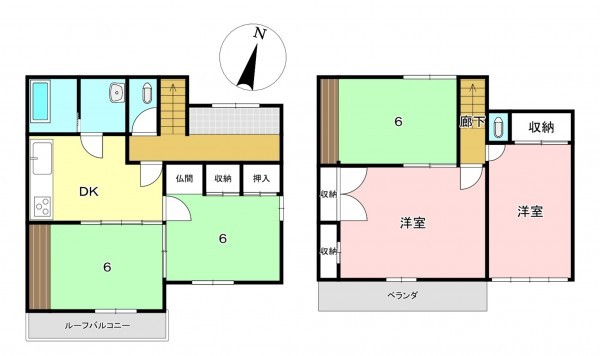 一宮市下沼町、中古一戸建ての間取り画像です