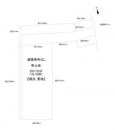 一宮市千秋町穂積塚本、土地の間取り画像です
