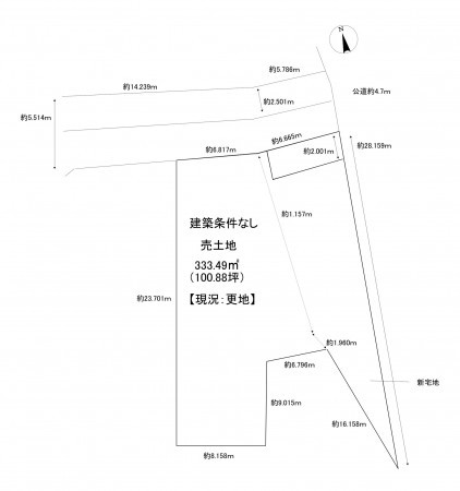 一宮市千秋町穂積塚本、土地の間取り画像です