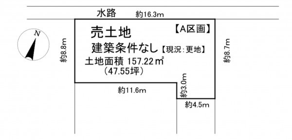 一宮市大和町妙興寺、土地の間取り画像です