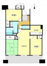 一宮市今伊勢町新神戸、マンションの間取り画像です