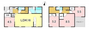 一宮市明地、新築一戸建ての間取り画像です