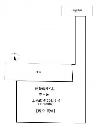 一宮市千秋町勝栗、土地の間取り画像です