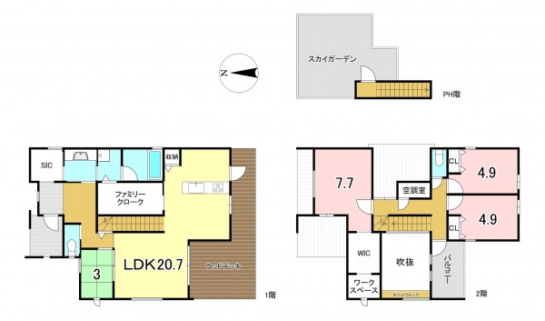一宮市住吉、新築一戸建ての間取り画像です